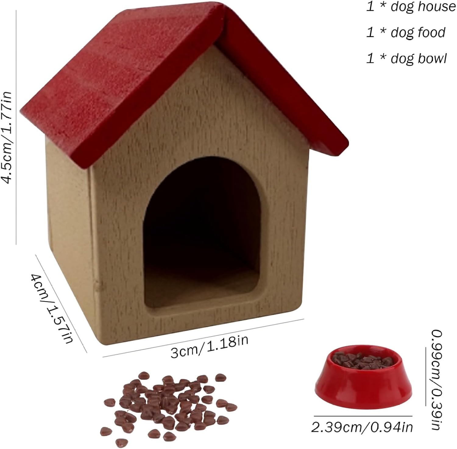 🐶 Miniature Dog House Set – 1:12 Scale Dollhouse Pet Furniture