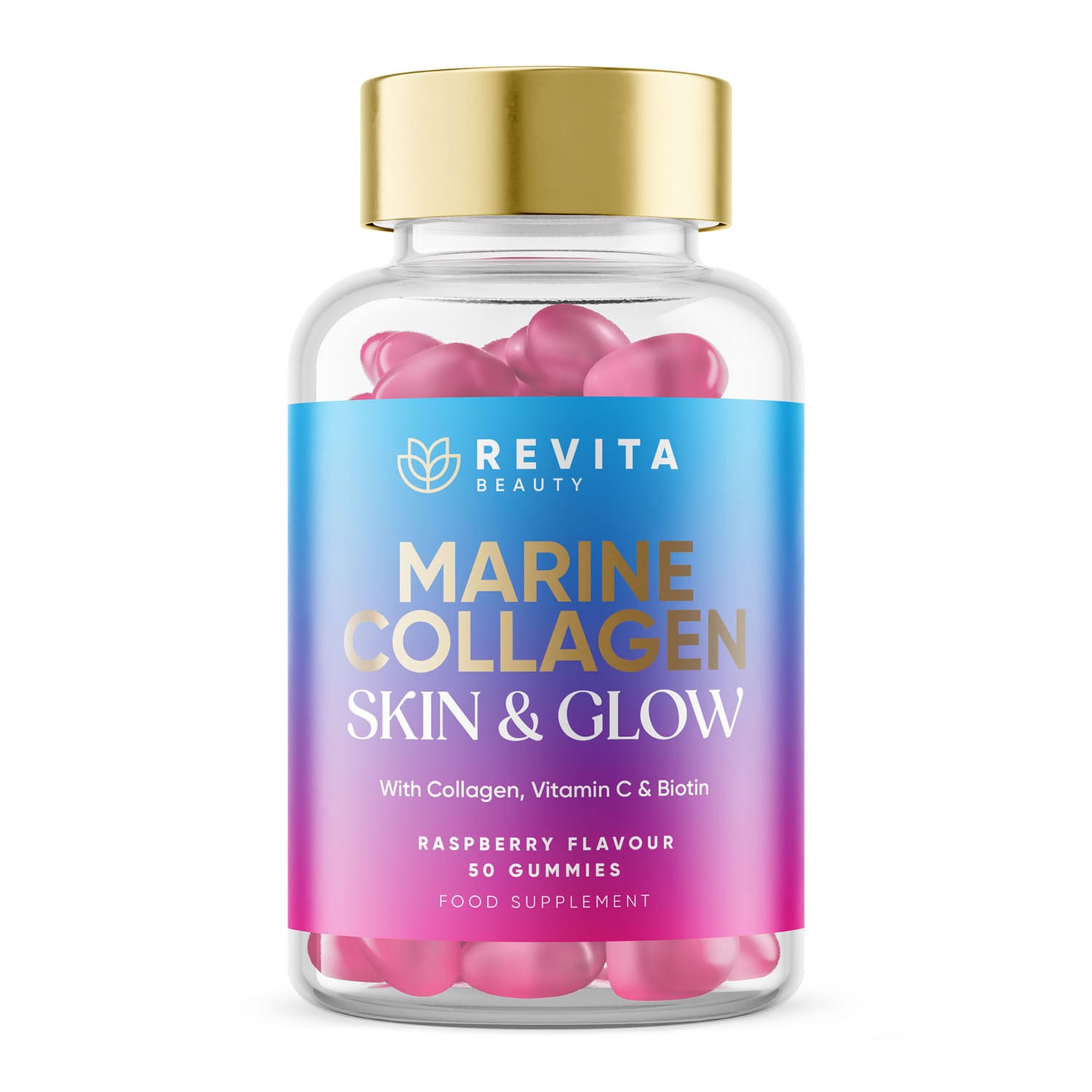 💖 Revita Beauty Marine Collagen Skin &amp; Glow Gummies – Raspberry (50s)