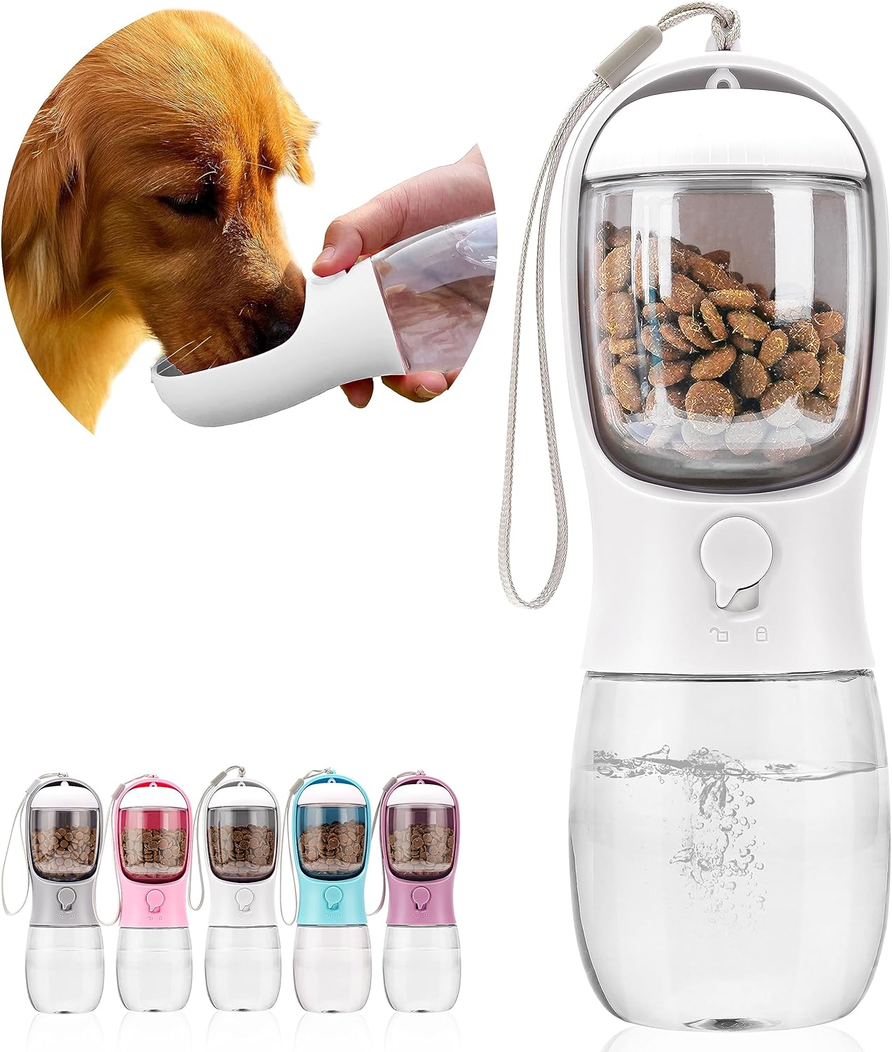 🐾 AVELORA Portable Dog Water Bottle with Food Container