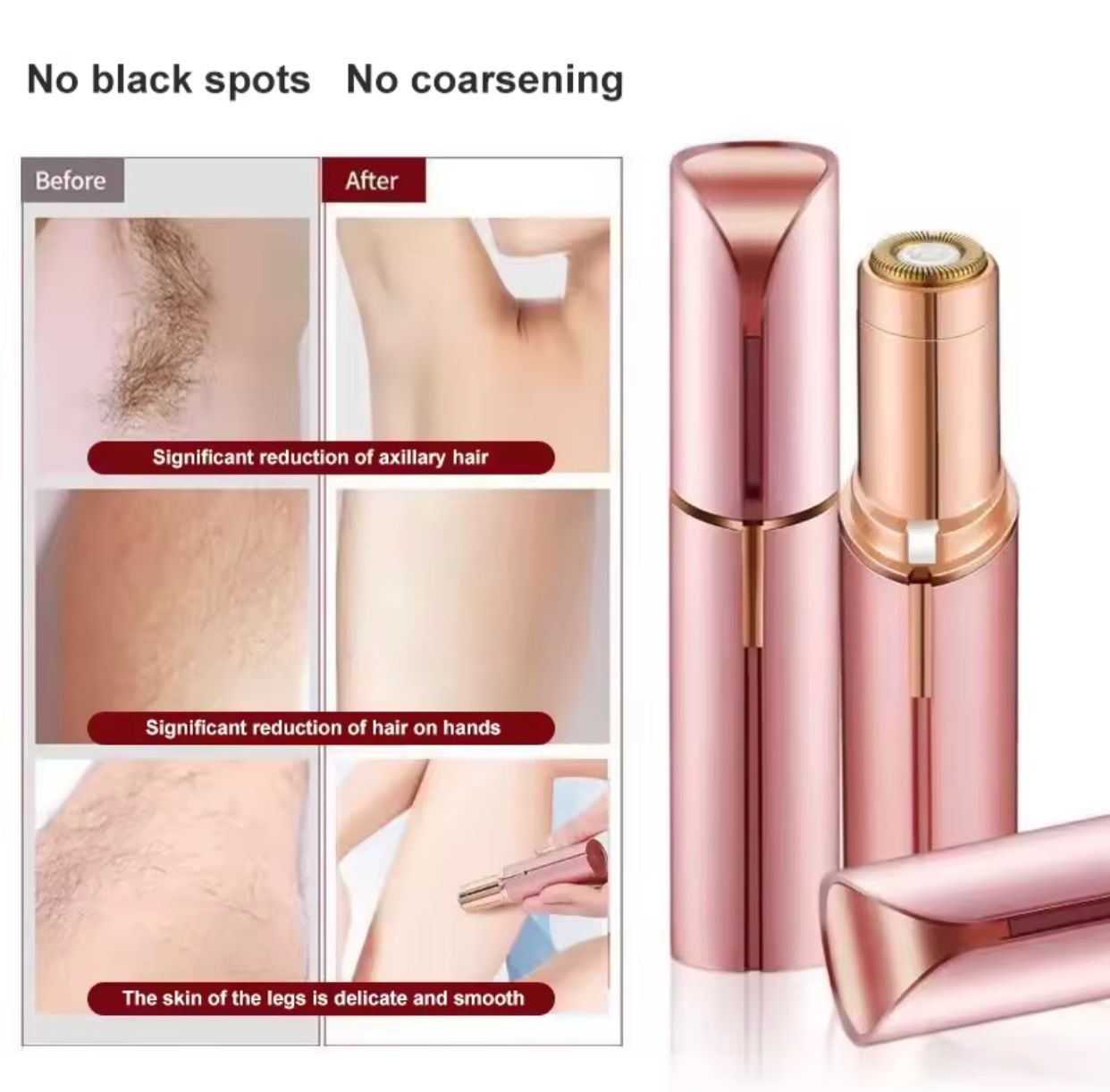 Electric Facial Hair Removal Epilator Eyebrow Lipstick Shape Painless Facial Sensitive Areas Bikini Depilator Shaver